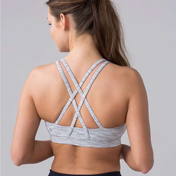 Lululemon Energy Bra Medium Support Ice Grey Alpine White - size 12 - Picture 1 of 6